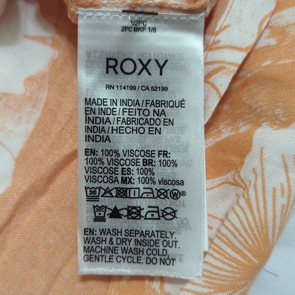 NWT ROXY Golden Shore Short Top, Color Orange/White Size S - Picture 13 of 14